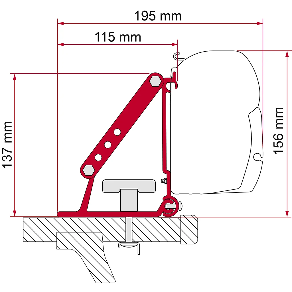Fiamma Awning Brackets - VW Transporter T5/T6
