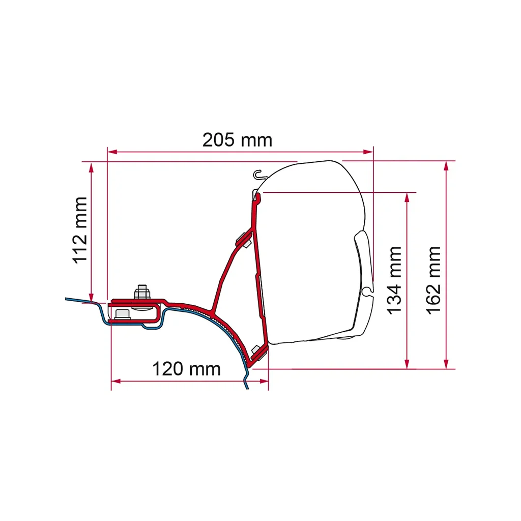 Fiamma awning brackets, VW Transporter T5/T6